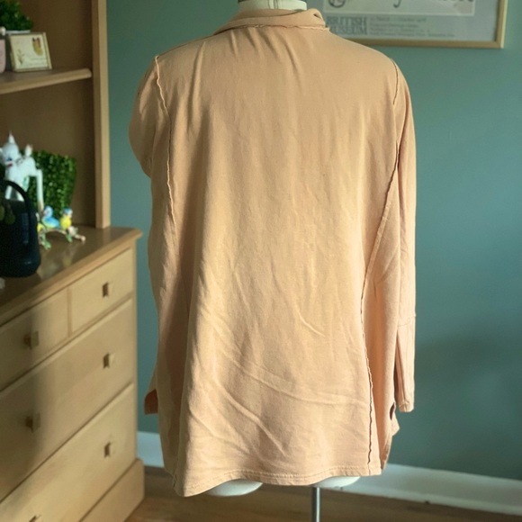 Orange creamsicle Jersey Top Soft Surroundings 1X distressed Look - Picture 7 of 7
